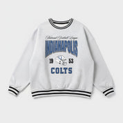 INDIANAPOLIS COLTS COOL VIBES CREW FLEECE RINGER SWEATSHIRT