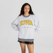 IOWA HAWKEYES EASY ENERGY CREW FLEECE RINGER SWEATSHIRT