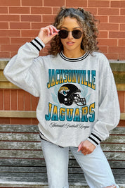 JACKSONVILLE JAGUARS FADE ROUTE CREW FLEECE RINGER SWEATSHIRT