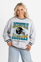 JACKSONVILLE JAGUARS FADE ROUTE CREW FLEECE RINGER SWEATSHIRT
