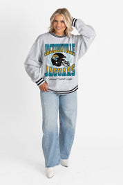 JACKSONVILLE JAGUARS FADE ROUTE CREW FLEECE RINGER SWEATSHIRT