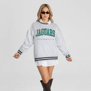 JACKSONVILLE JAGUARS EASY ENERGY CREW FLEECE RINGER SWEATSHIRT