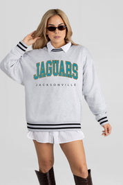 JACKSONVILLE JAGUARS EASY ENERGY CREW FLEECE RINGER SWEATSHIRT