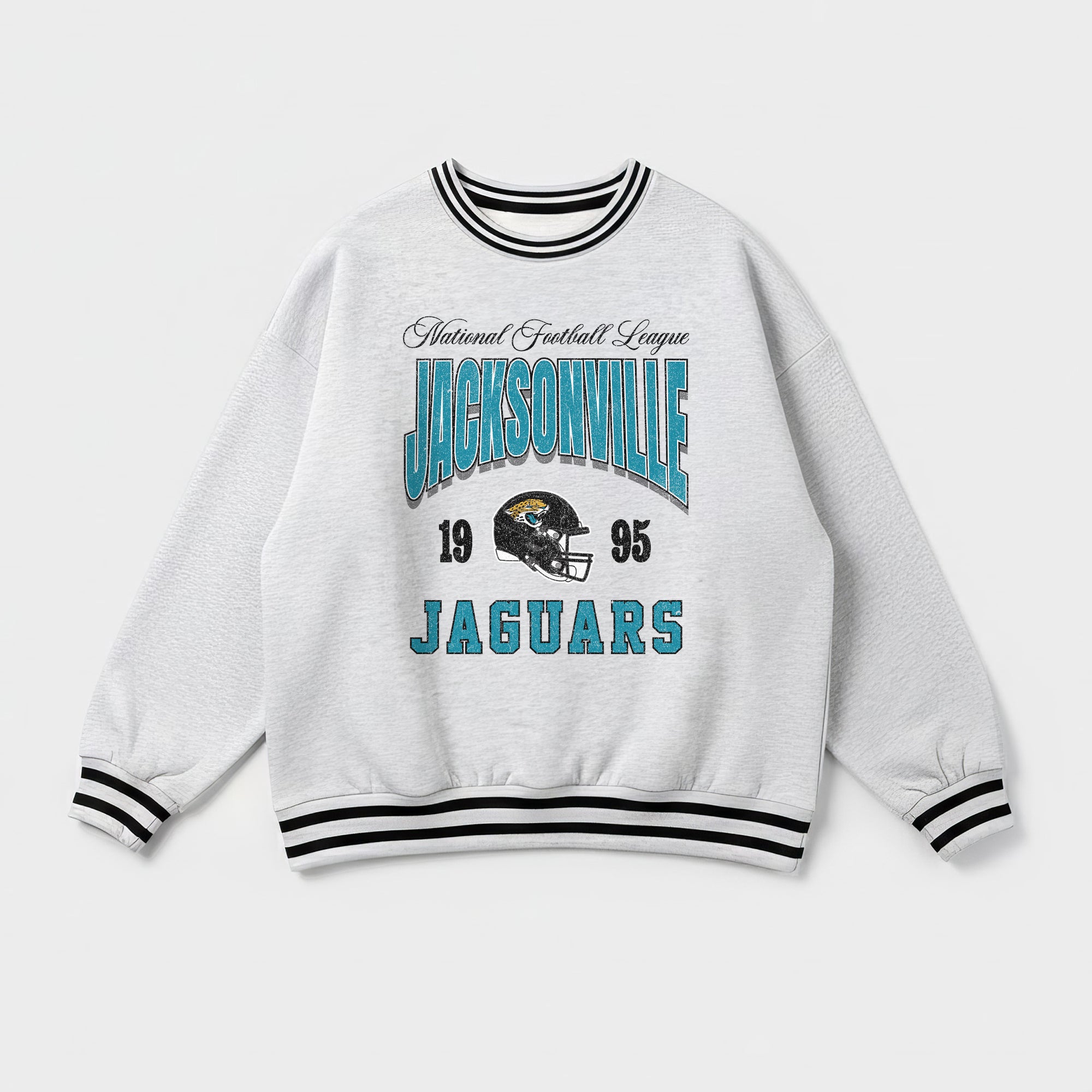 JACKSONVILLE JAGUARS COOL VIBES CREW FLEECE RINGER SWEATSHIRT