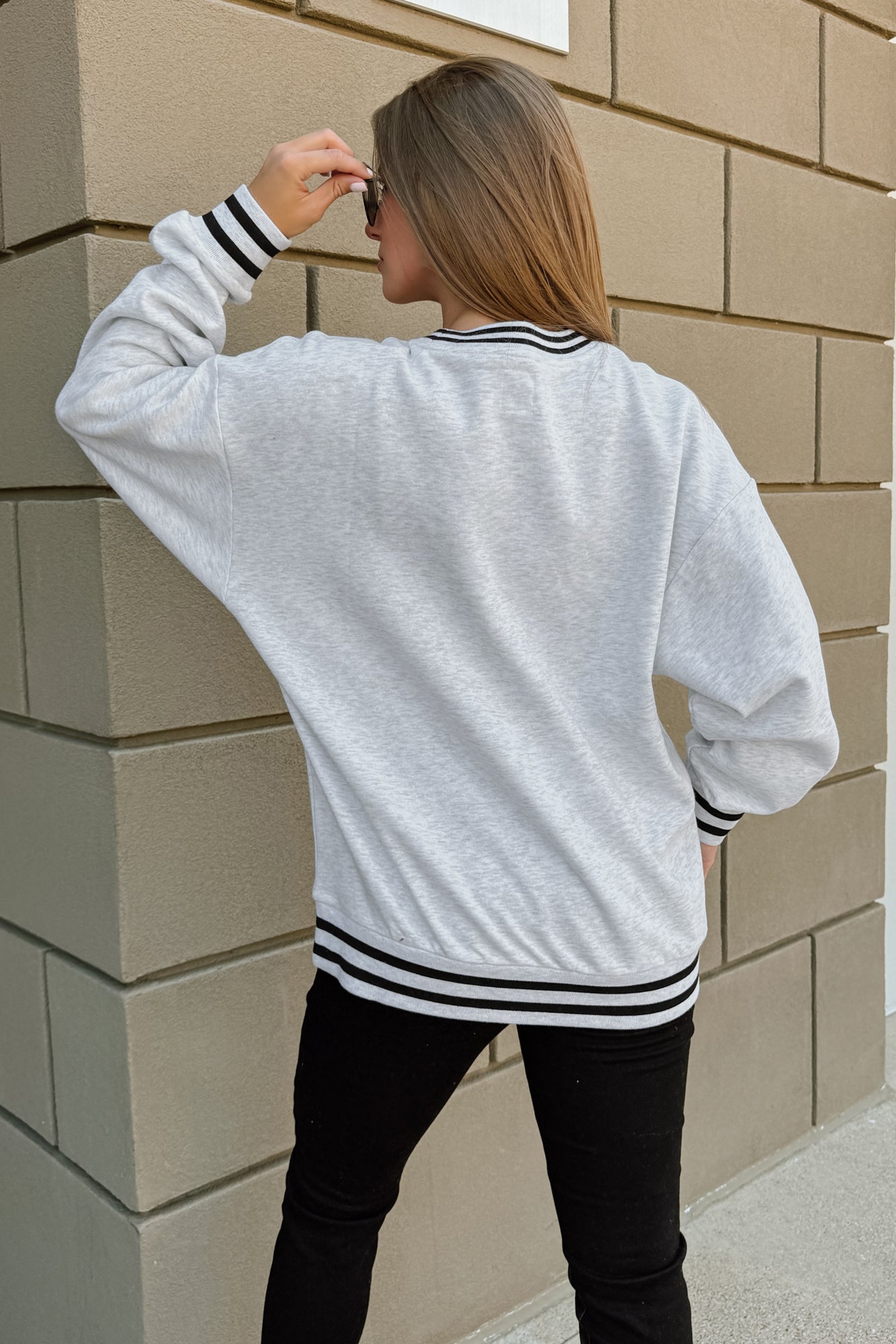 KANSAS CITY CHIEFS FADE ROUTE CREW FLEECE RINGER SWEATSHIRT