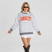 KANSAS CITY CHIEFS EASY ENERGY CREW FLEECE RINGER SWEATSHIRT