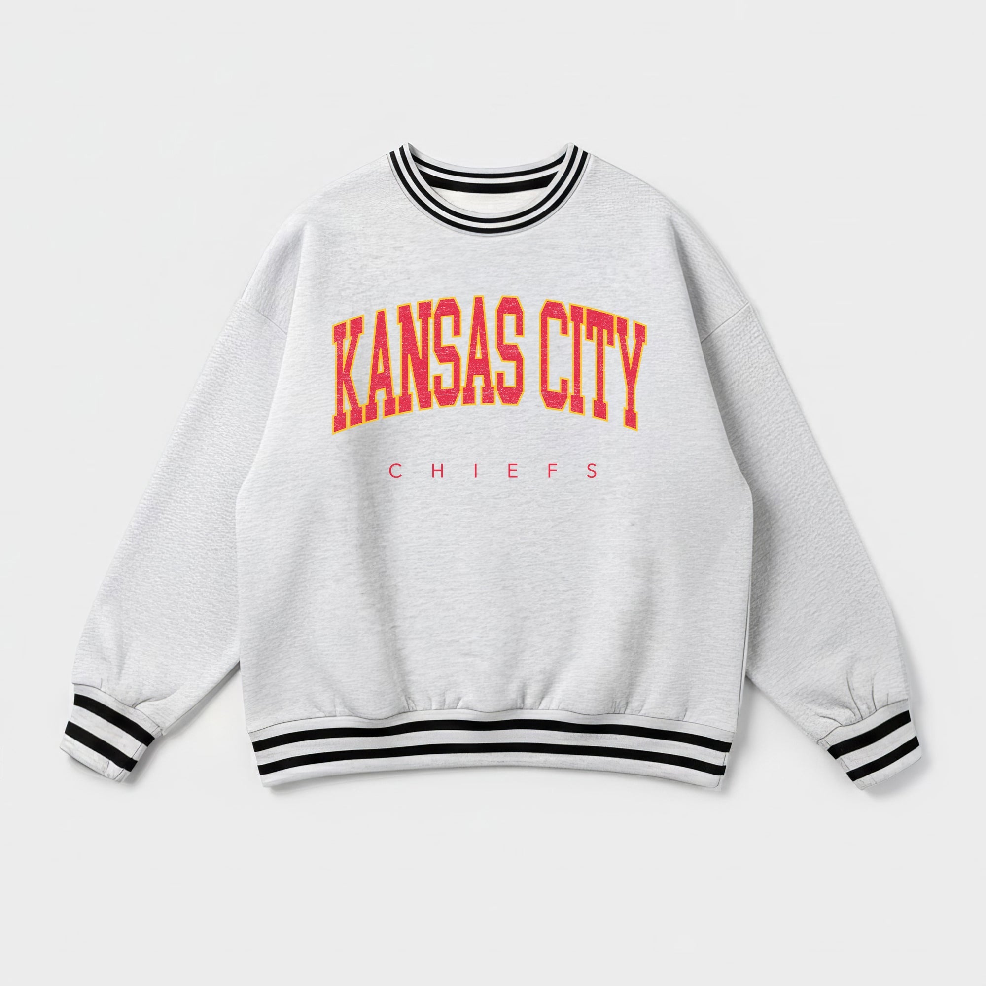 KANSAS CITY CHIEFS EASY ENERGY CREW FLEECE RINGER SWEATSHIRT
