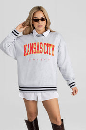KANSAS CITY CHIEFS EASY ENERGY CREW FLEECE RINGER SWEATSHIRT