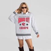 KANSAS CITY CHIEFS COOL VIBES CREW FLEECE RINGER SWEATSHIRT