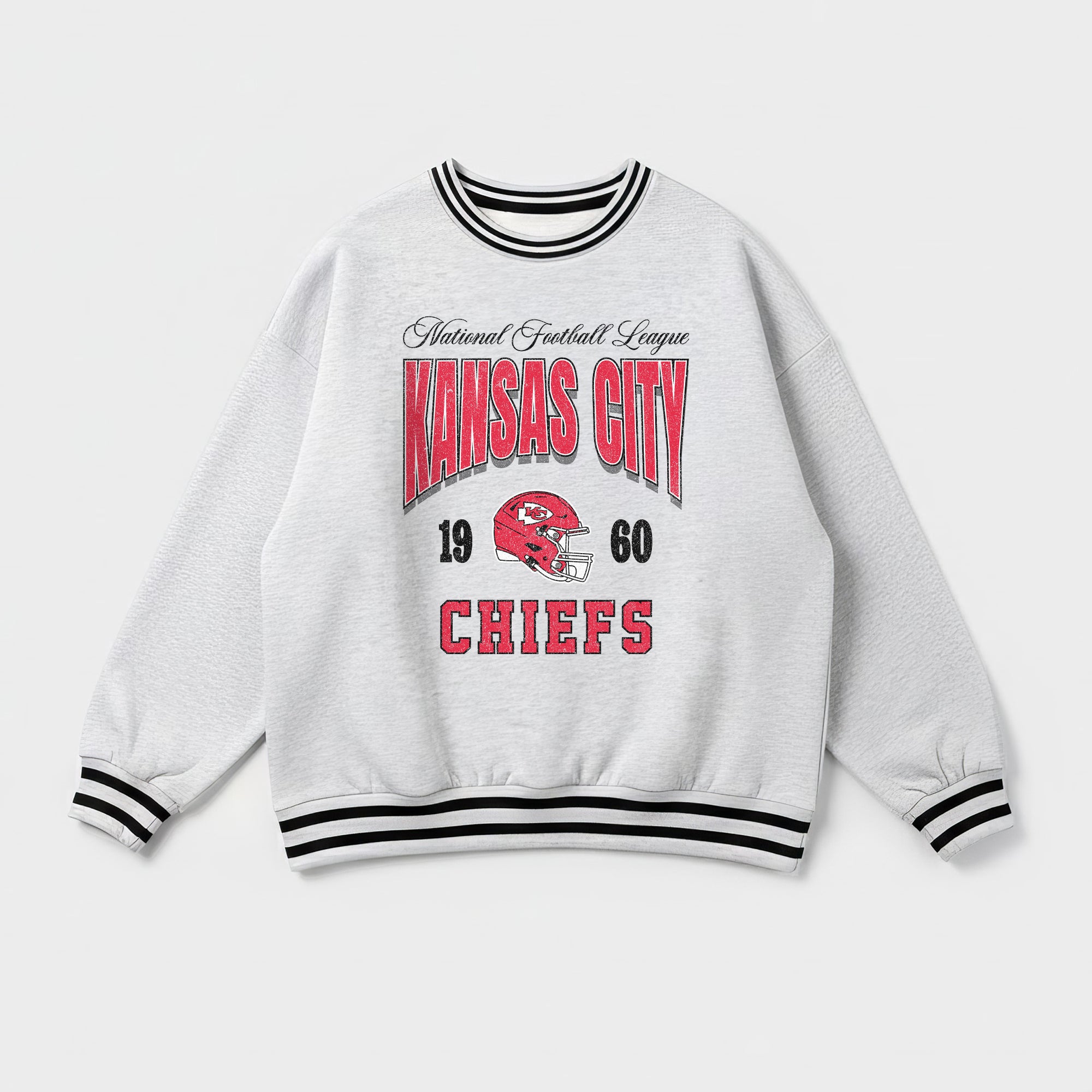 KANSAS CITY CHIEFS COOL VIBES CREW FLEECE RINGER SWEATSHIRT