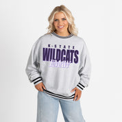 KANSAS STATE WILDCATS SHOWDOWN CREW FLEECE RINGER SWEATSHIRT