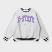 KANSAS STATE WILDCATS EASY ENERGY CREW FLEECE RINGER SWEATSHIRT