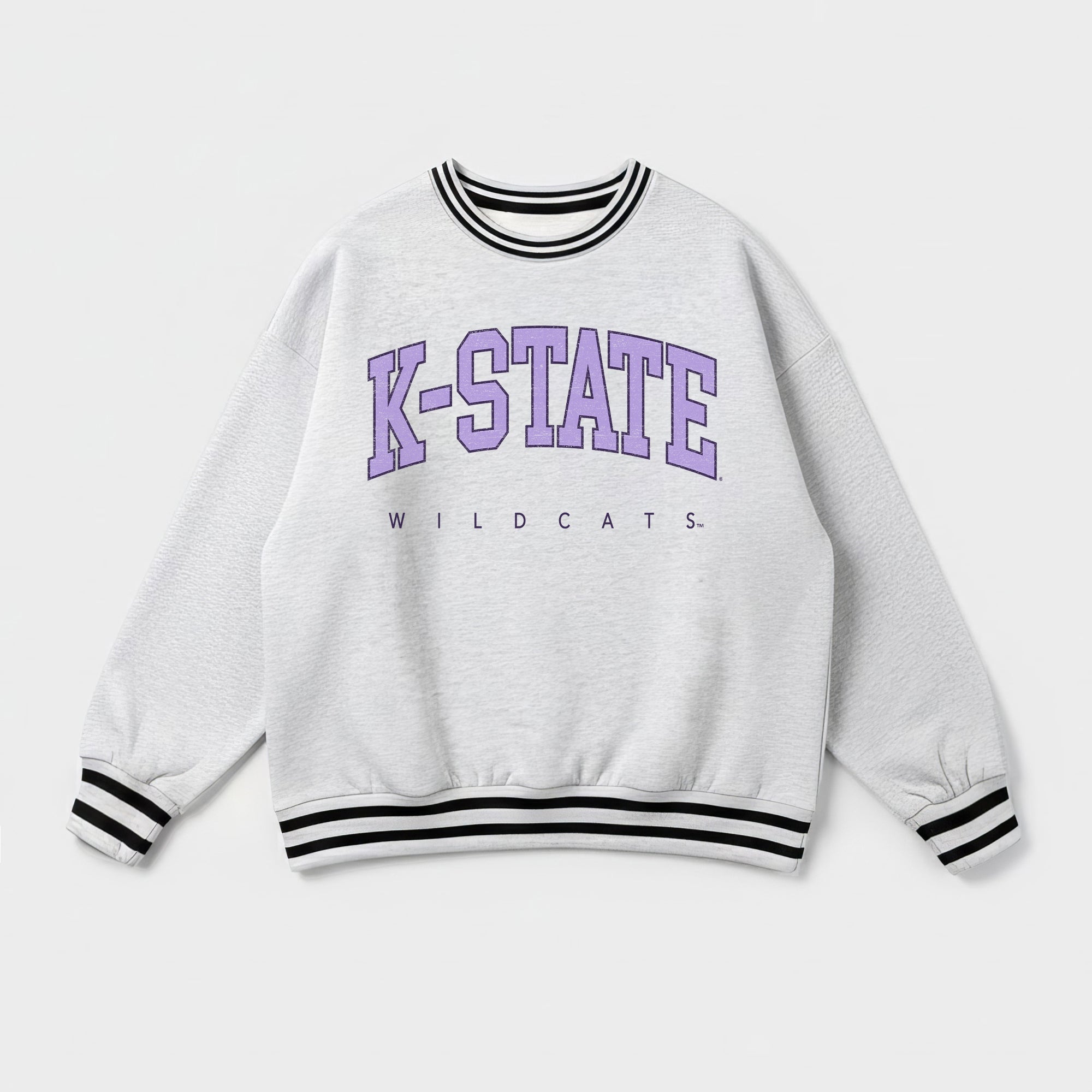 KANSAS STATE WILDCATS EASY ENERGY CREW FLEECE RINGER SWEATSHIRT