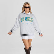 LOS ANGELES CHARGERS EASY ENERGY CREW FLEECE RINGER SWEATSHIRT
