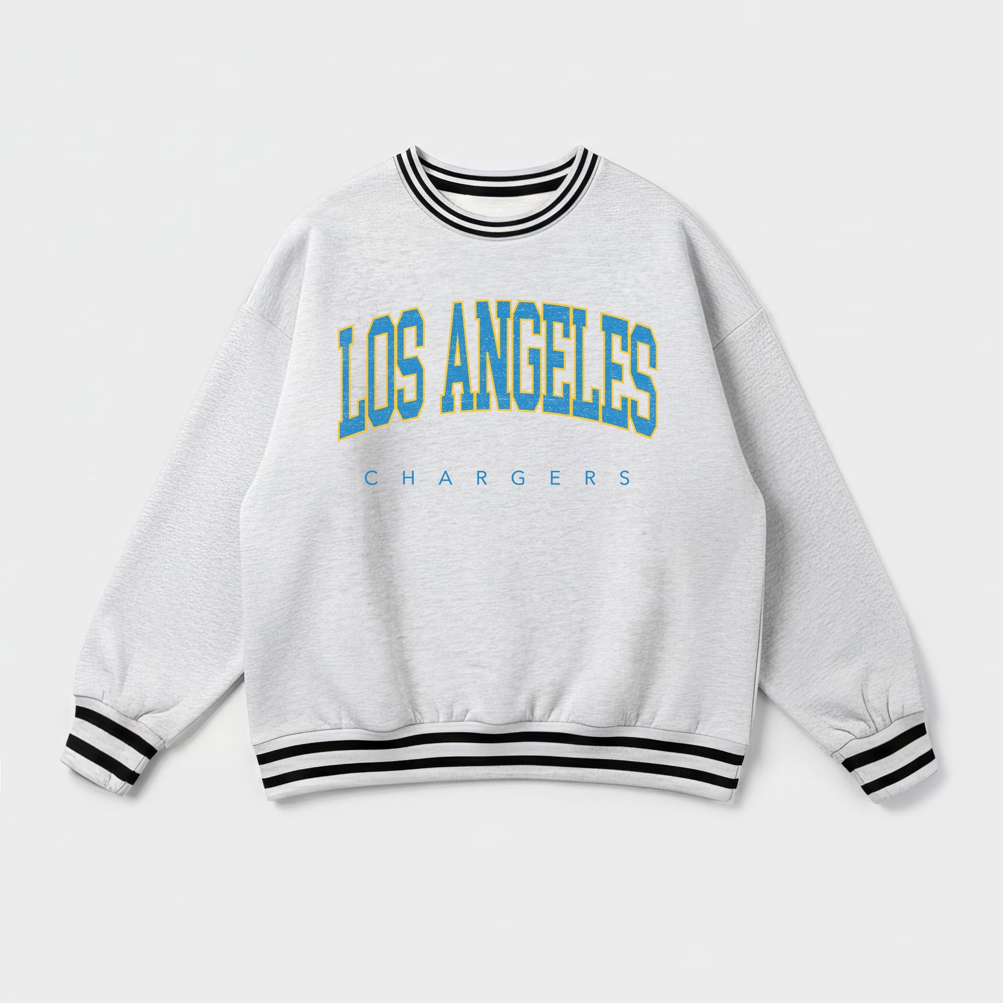 LOS ANGELES CHARGERS EASY ENERGY CREW FLEECE RINGER SWEATSHIRT