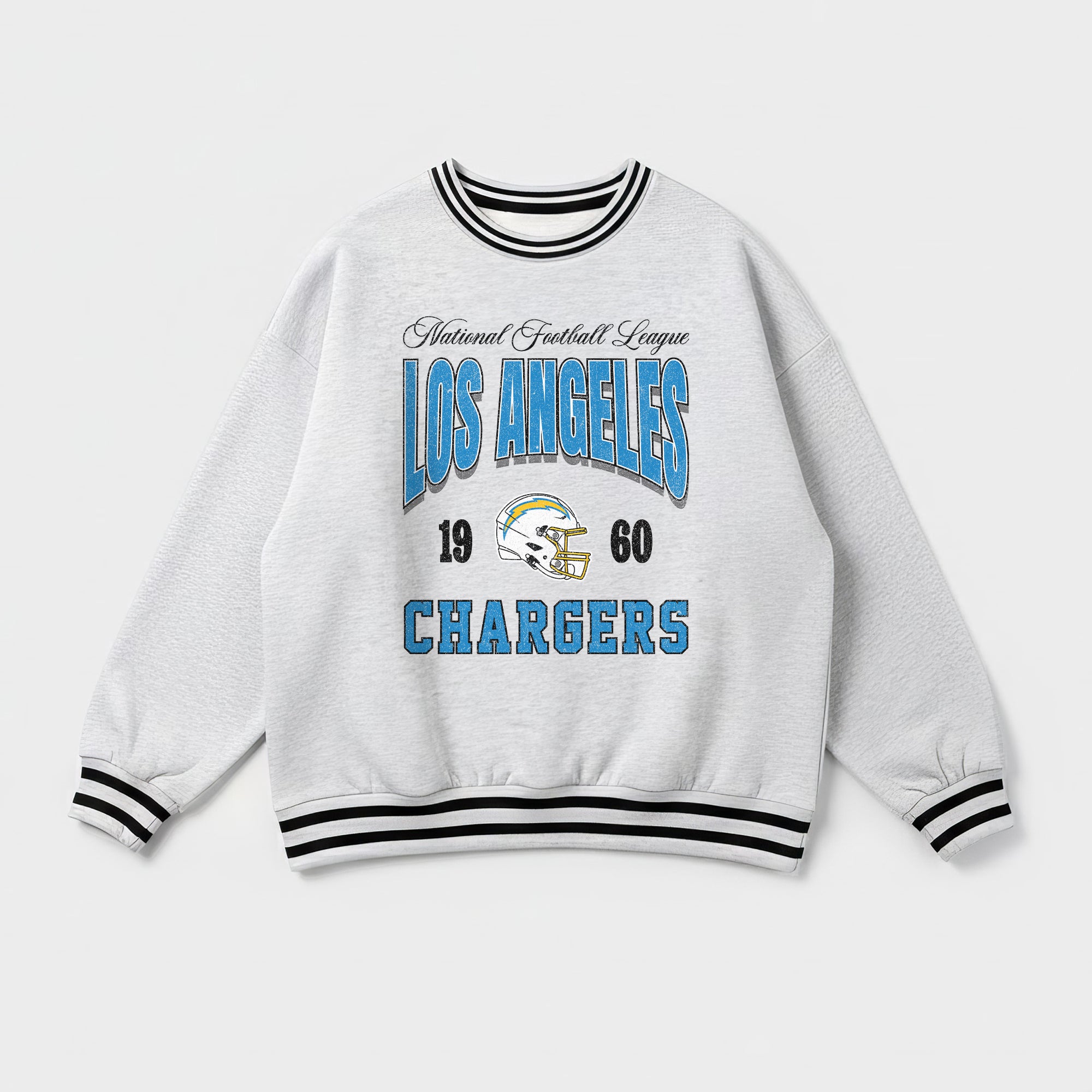 LOS ANGELES CHARGERS COOL VIBES CREW FLEECE RINGER SWEATSHIRT