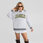 LOS ANGELES GALAXY EASY ENERGY CREW FLEECE RINGER SWEATSHIRT