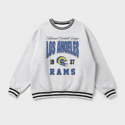 LOS ANGELES RAMS COOL VIBES CREW FLEECE RINGER SWEATSHIRT