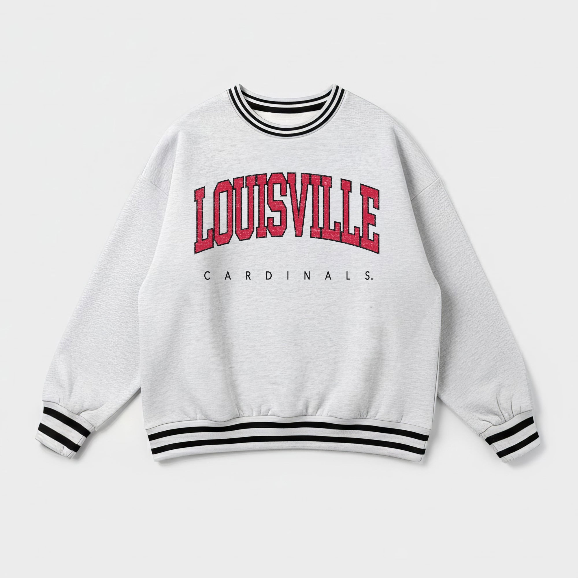 LOUISVILLE CARDINALS EASY ENERGY CREW FLEECE RINGER SWEATSHIRT