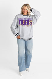 LSU TIGERS SHOWDOWN CREW FLEECE RINGER SWEATSHIRT
