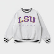 LSU TIGERS EASY ENERGY CREW FLEECE RINGER SWEATSHIRT