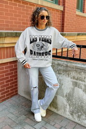 LAS VEGAS RAIDERS FADE ROUTE CREW FLEECE RINGER SWEATSHIRT