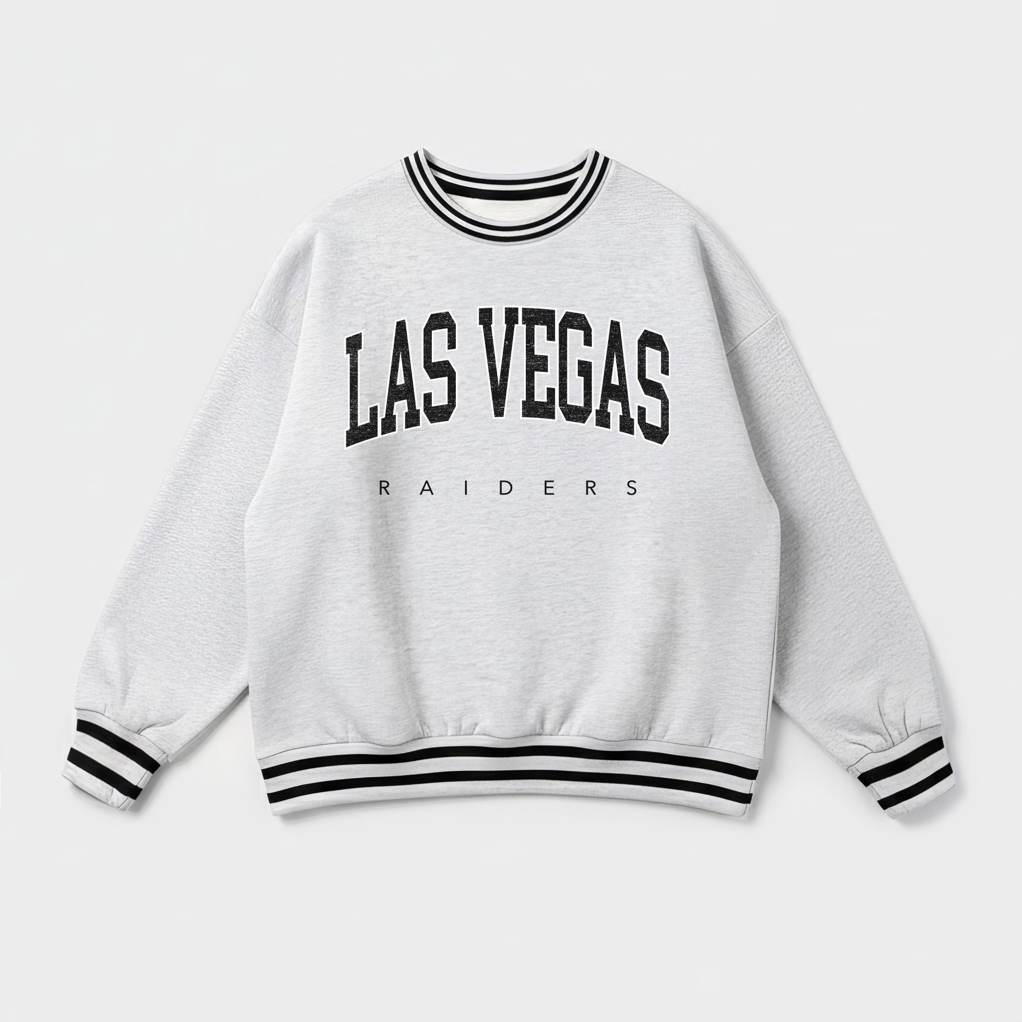 LAS VEGAS RAIDERS EASY ENERGY CREW FLEECE RINGER SWEATSHIRT