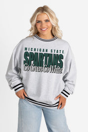 MICHIGAN STATE SPARTANS SHOWDOWN CREW FLEECE RINGER SWEATSHIRT