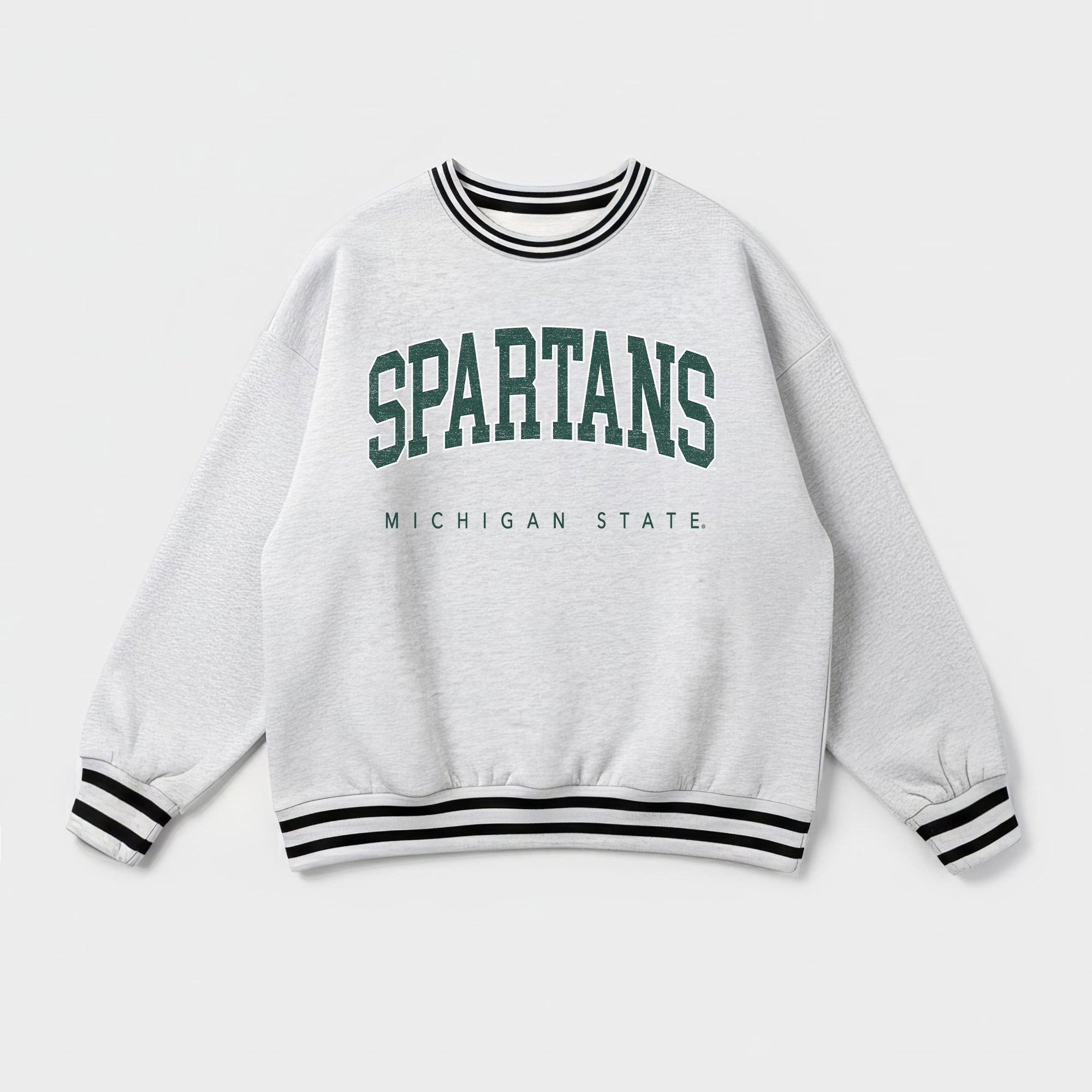 MICHIGAN STATE SPARTANS EASY ENERGY CREW FLEECE RINGER SWEATSHIRT