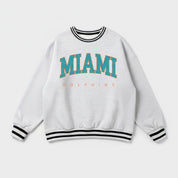 MIAMI DOLPHINS EASY ENERGY CREW FLEECE RINGER SWEATSHIRT