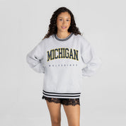 MICHIGAN WOLVERINES EASY ENERGY CREW FLEECE RINGER SWEATSHIRT
