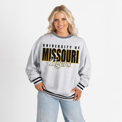 MISSOURI TIGERS SHOWDOWN CREW FLEECE RINGER SWEATSHIRT