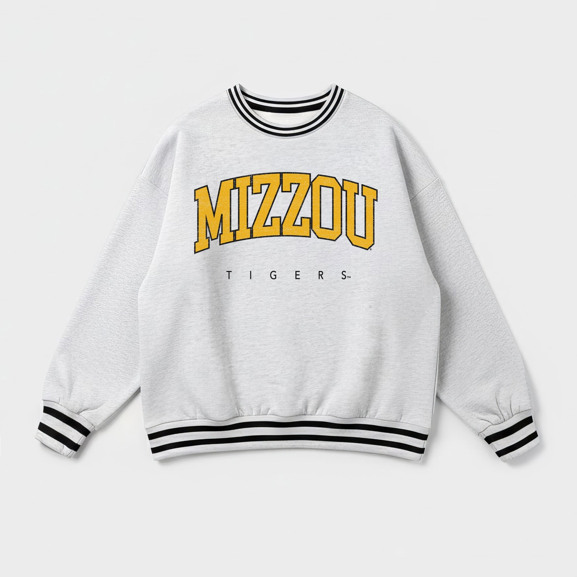 MISSOURI TIGERS EASY ENERGY CREW FLEECE RINGER SWEATSHIRT
