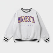 MINNESOTA VIKINGS EASY ENERGY CREW FLEECE RINGER SWEATSHIRT