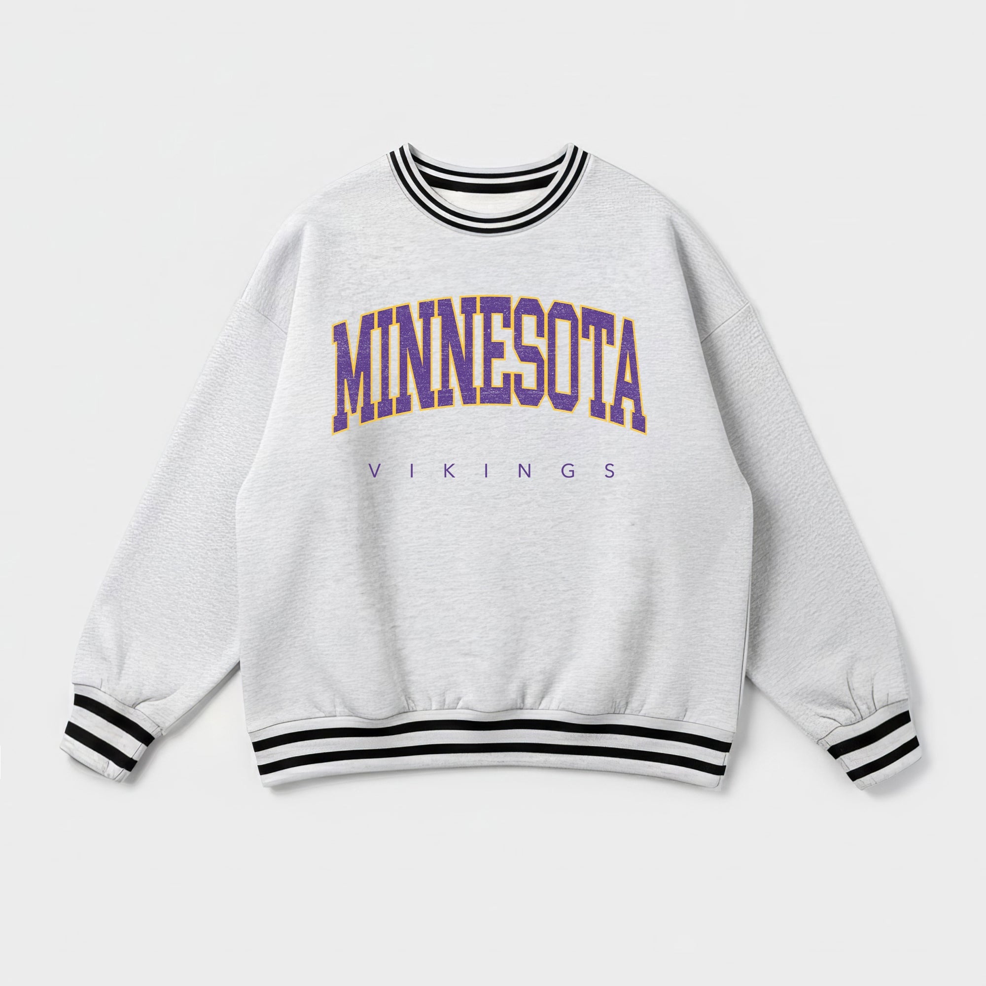 MINNESOTA VIKINGS EASY ENERGY CREW FLEECE RINGER SWEATSHIRT