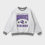 MINNESOTA VIKINGS COOL VIBES CREW FLEECE RINGER SWEATSHIRT