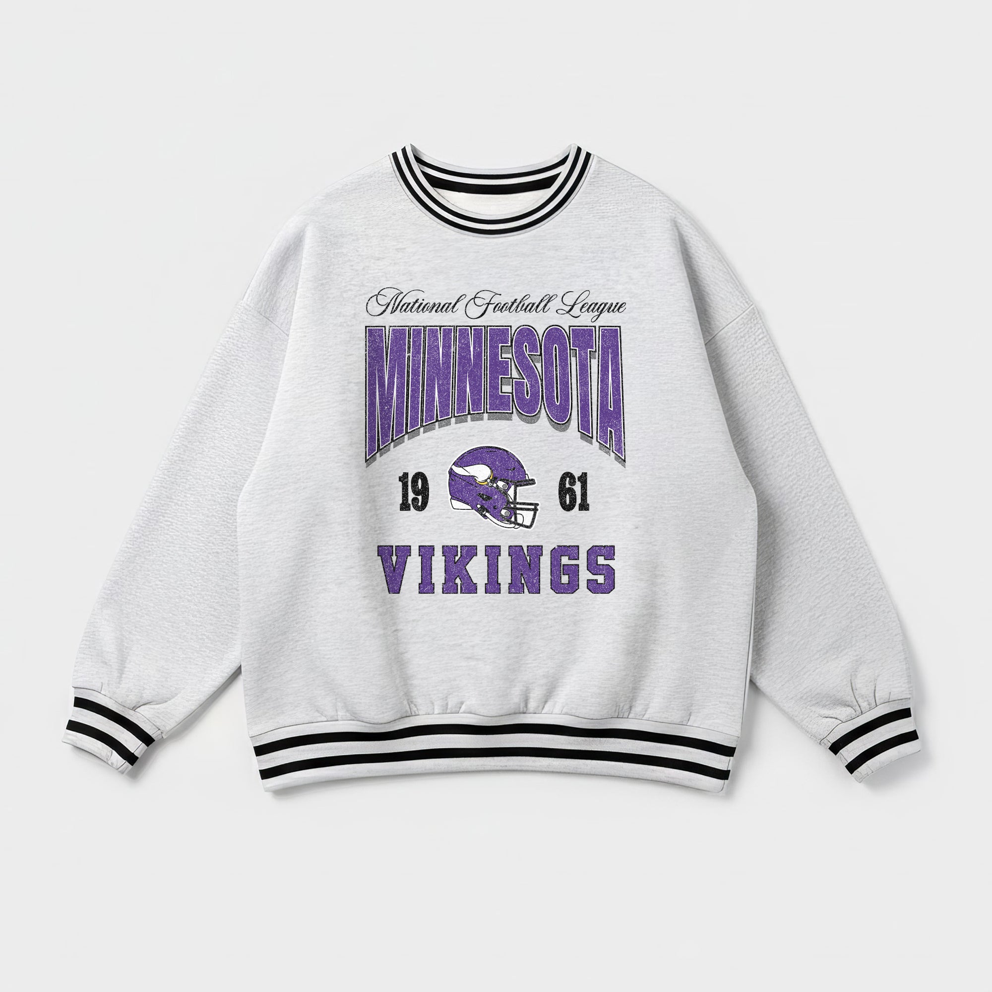 MINNESOTA VIKINGS COOL VIBES CREW FLEECE RINGER SWEATSHIRT