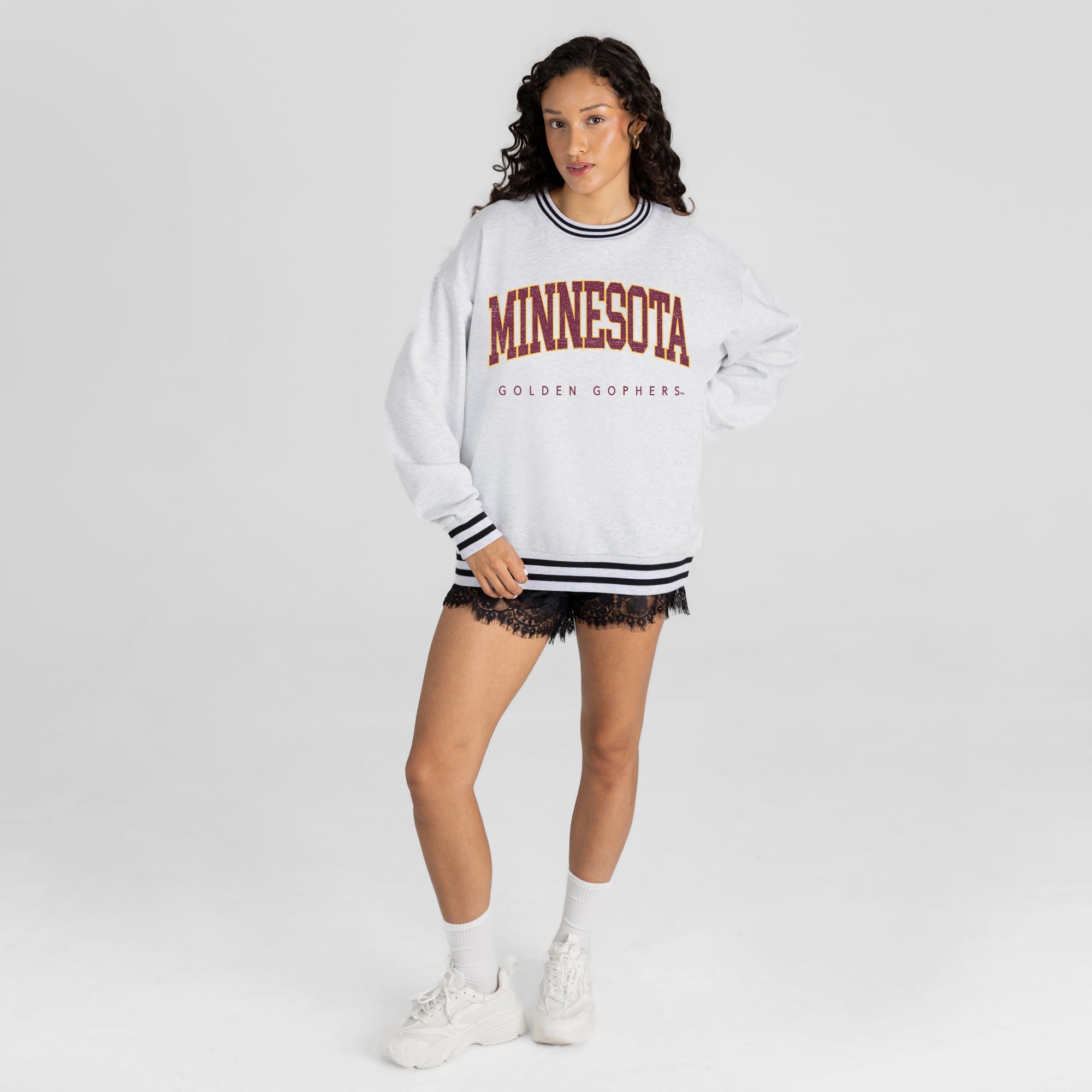 MINNESOTA GOLDEN GOPHERS EASY ENERGY CREW FLEECE RINGER SWEATSHIRT