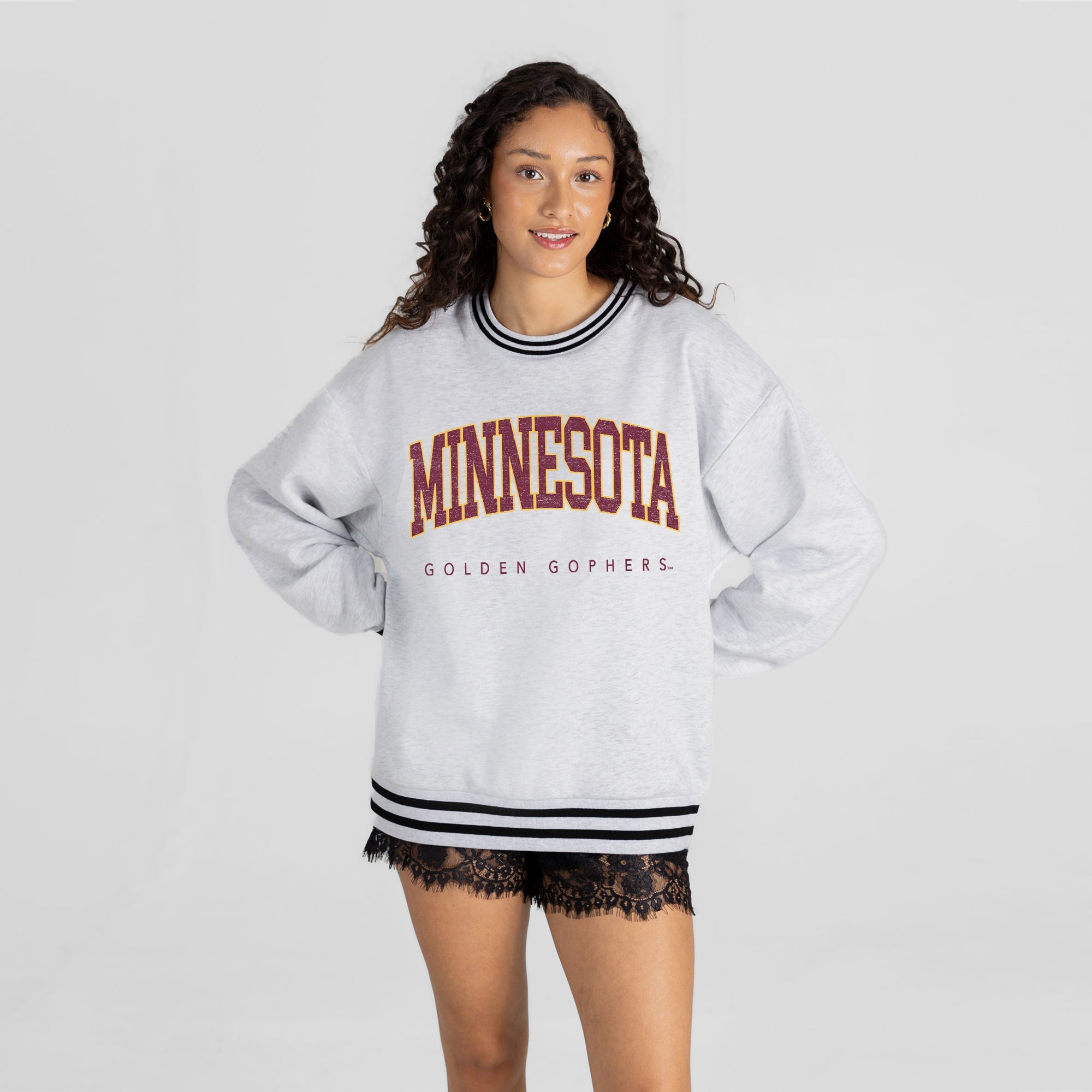 MINNESOTA GOLDEN GOPHERS EASY ENERGY CREW FLEECE RINGER SWEATSHIRT