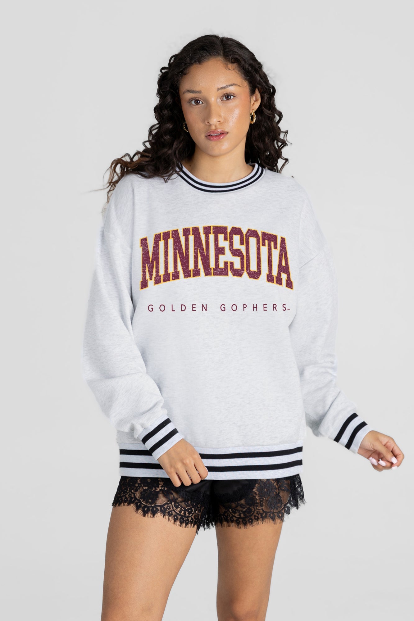 MINNESOTA GOLDEN GOPHERS EASY ENERGY CREW FLEECE RINGER SWEATSHIRT