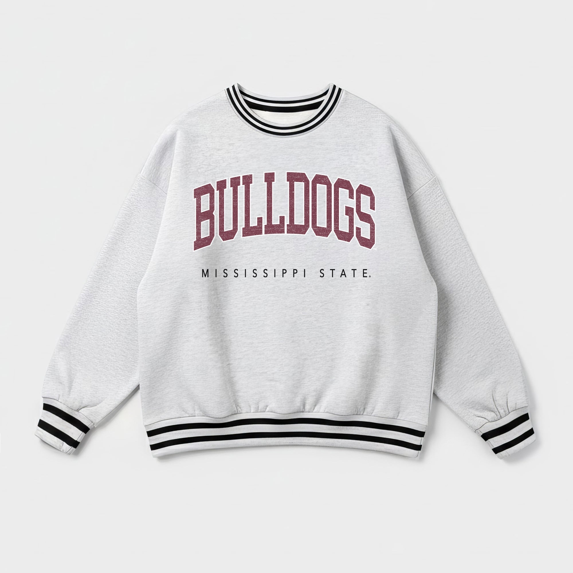 MISSISSIPPI STATE BULLDOGS EASY ENERGY CREW FLEECE RINGER SWEATSHIRT