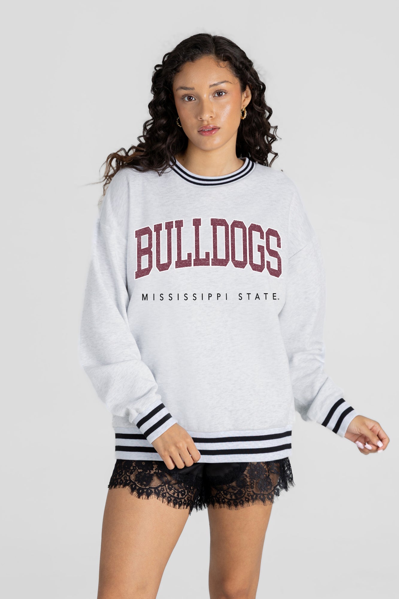 MISSISSIPPI STATE BULLDOGS EASY ENERGY CREW FLEECE RINGER SWEATSHIRT