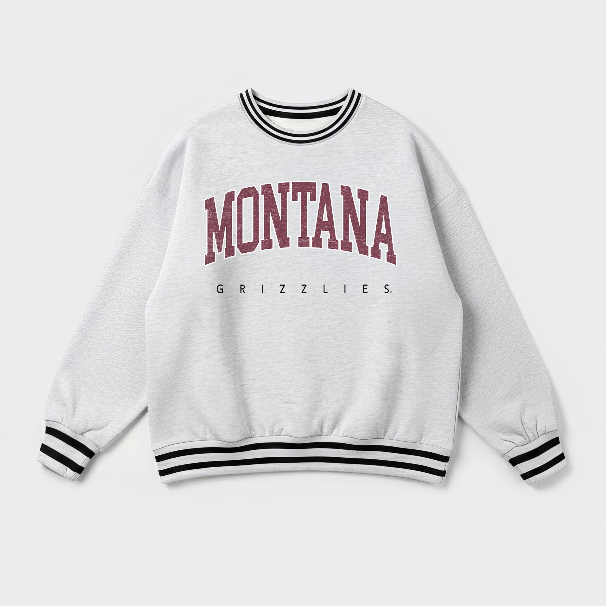 MONTANA GRIZZLIES EASY ENERGY CREW FLEECE RINGER SWEATSHIRT