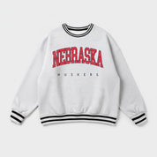 NEBRASKA CORNHUSKERS EASY ENERGY CREW FLEECE RINGER SWEATSHIRT
