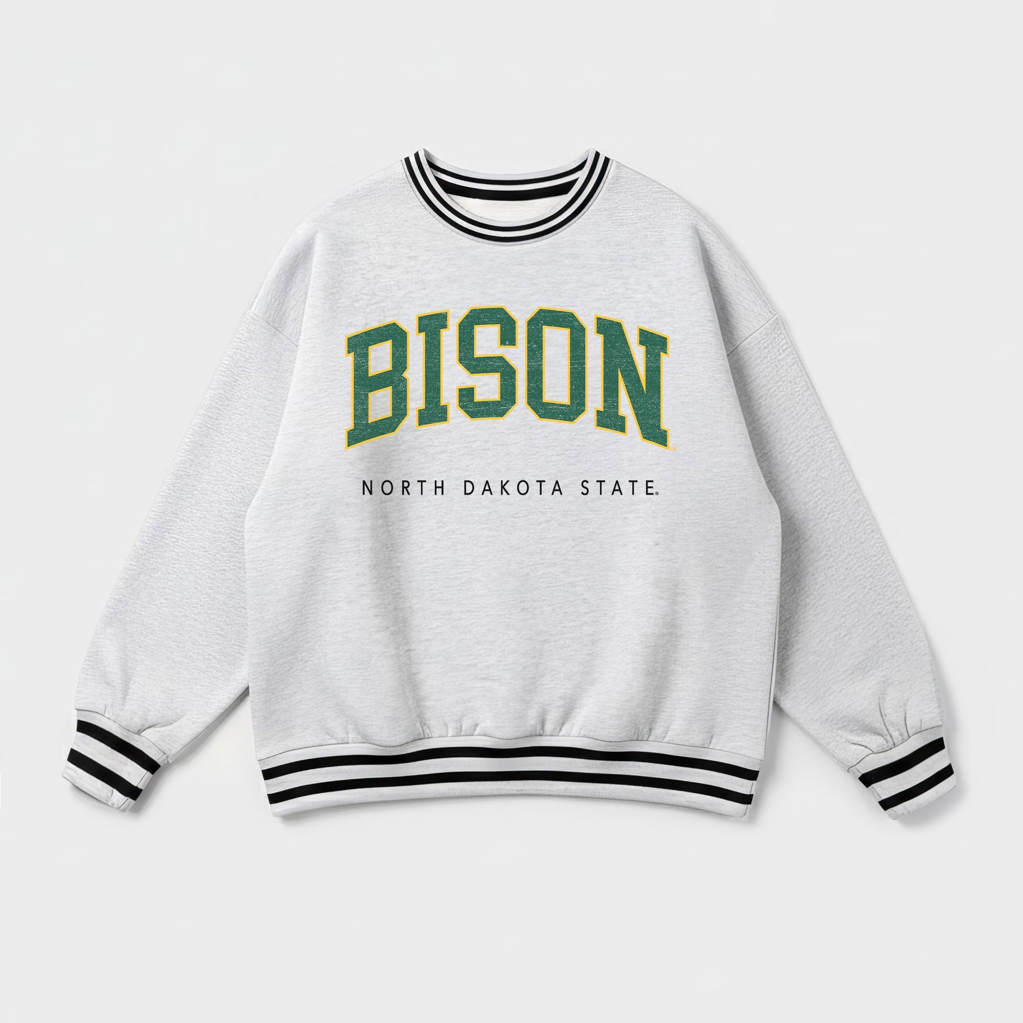 NORTH DAKOTA STATE BISON EASY ENERGY CREW FLEECE RINGER SWEATSHIRT