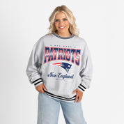 NEW ENGLAND PATRIOTS GRIDIRON DRIVE CREW FLEECE RINGER SWEATSHIRT