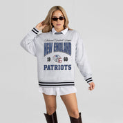 NEW ENGLAND PATRIOTS COOL VIBES CREW FLEECE RINGER SWEATSHIRT