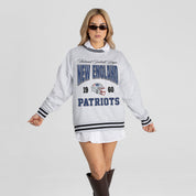 NEW ENGLAND PATRIOTS COOL VIBES CREW FLEECE RINGER SWEATSHIRT