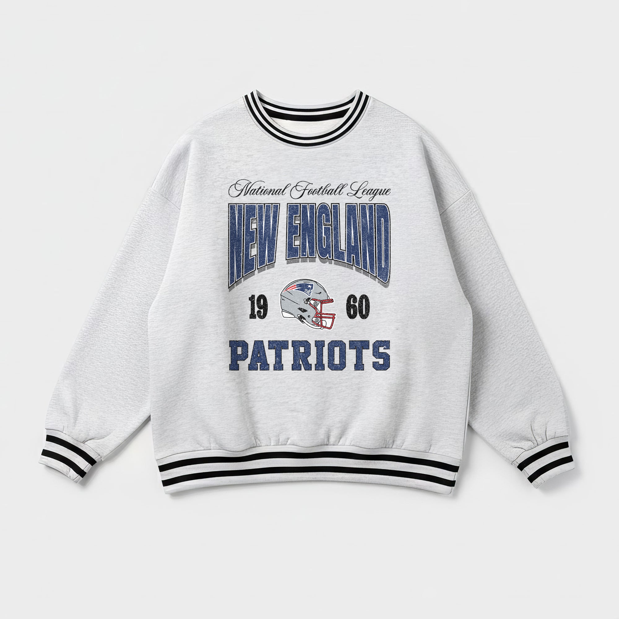 NEW ENGLAND PATRIOTS COOL VIBES CREW FLEECE RINGER SWEATSHIRT