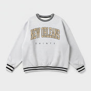 NEW ORLEANS SAINTS EASY ENERGY CREW FLEECE RINGER SWEATSHIRT